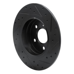 Mercedes-Benz C250 Brake Rotor (1) - Rear Left - R1 Concepts - Drilled & Slotted - Black - `08-`15